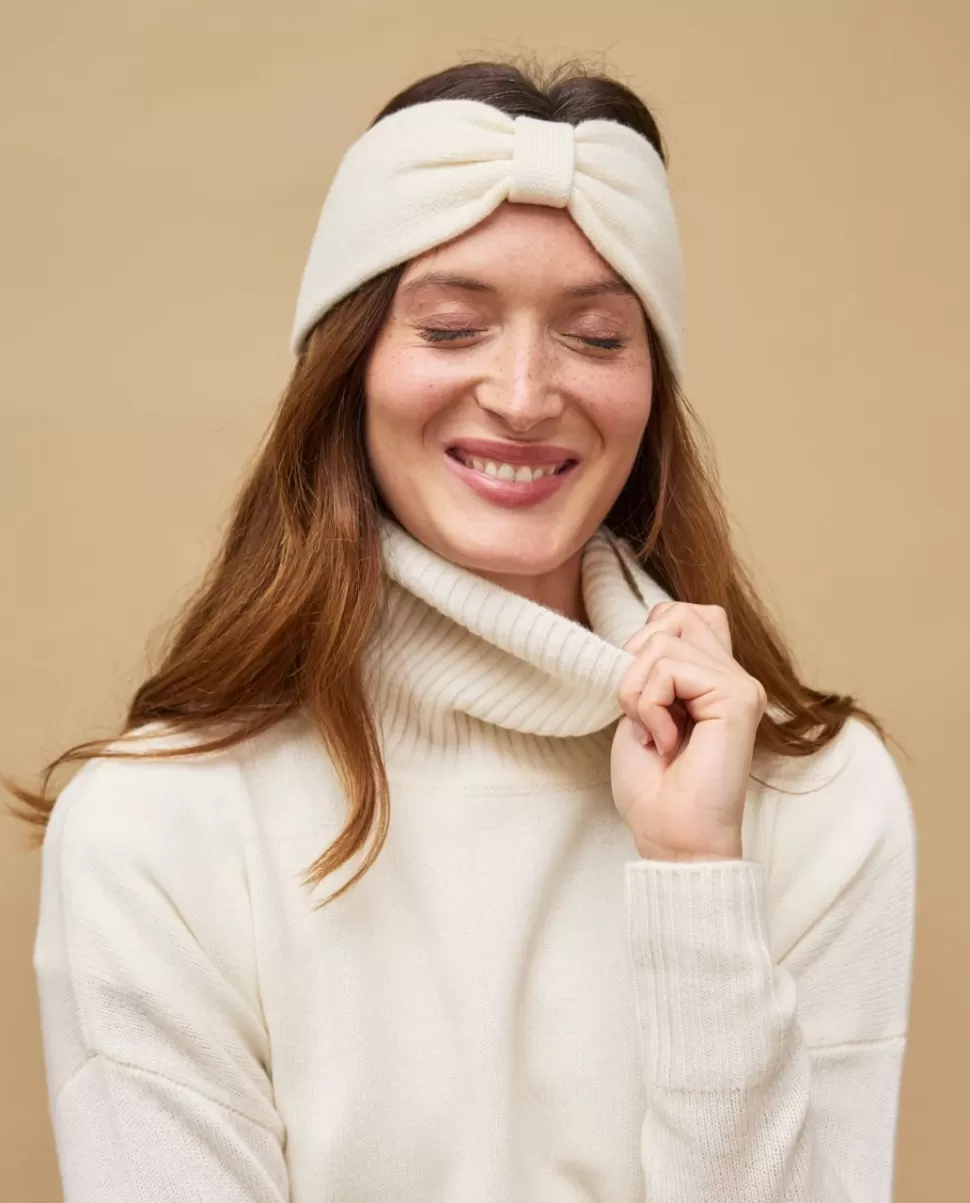 Femme Acanthe Mitaines Bandeaux Bonnets | Bonnets, Bandeaux, Mitaines | Bandeau écru 100% cachemire