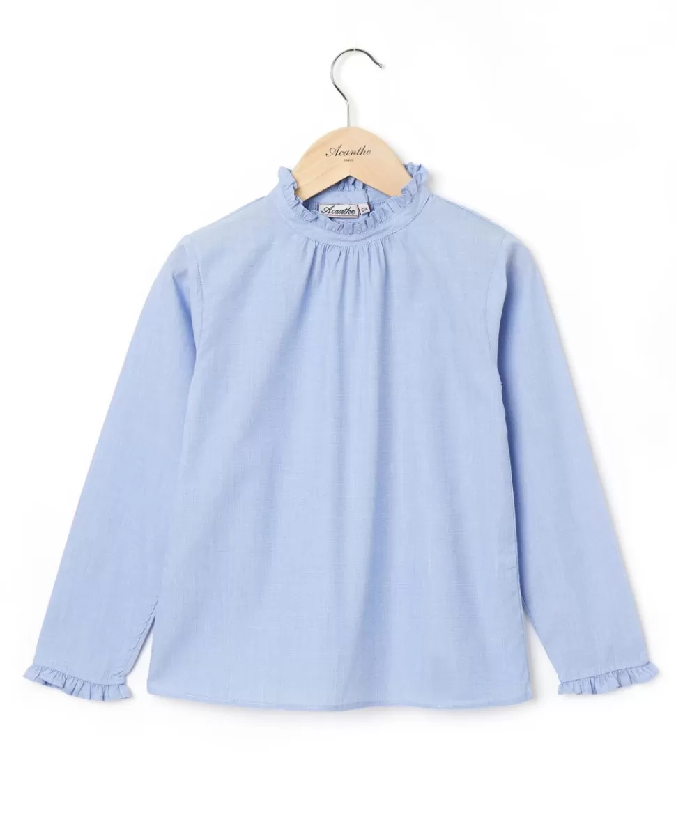 Enfant Acanthe Chemisiers & Blouses | Blouse col volanté ciel