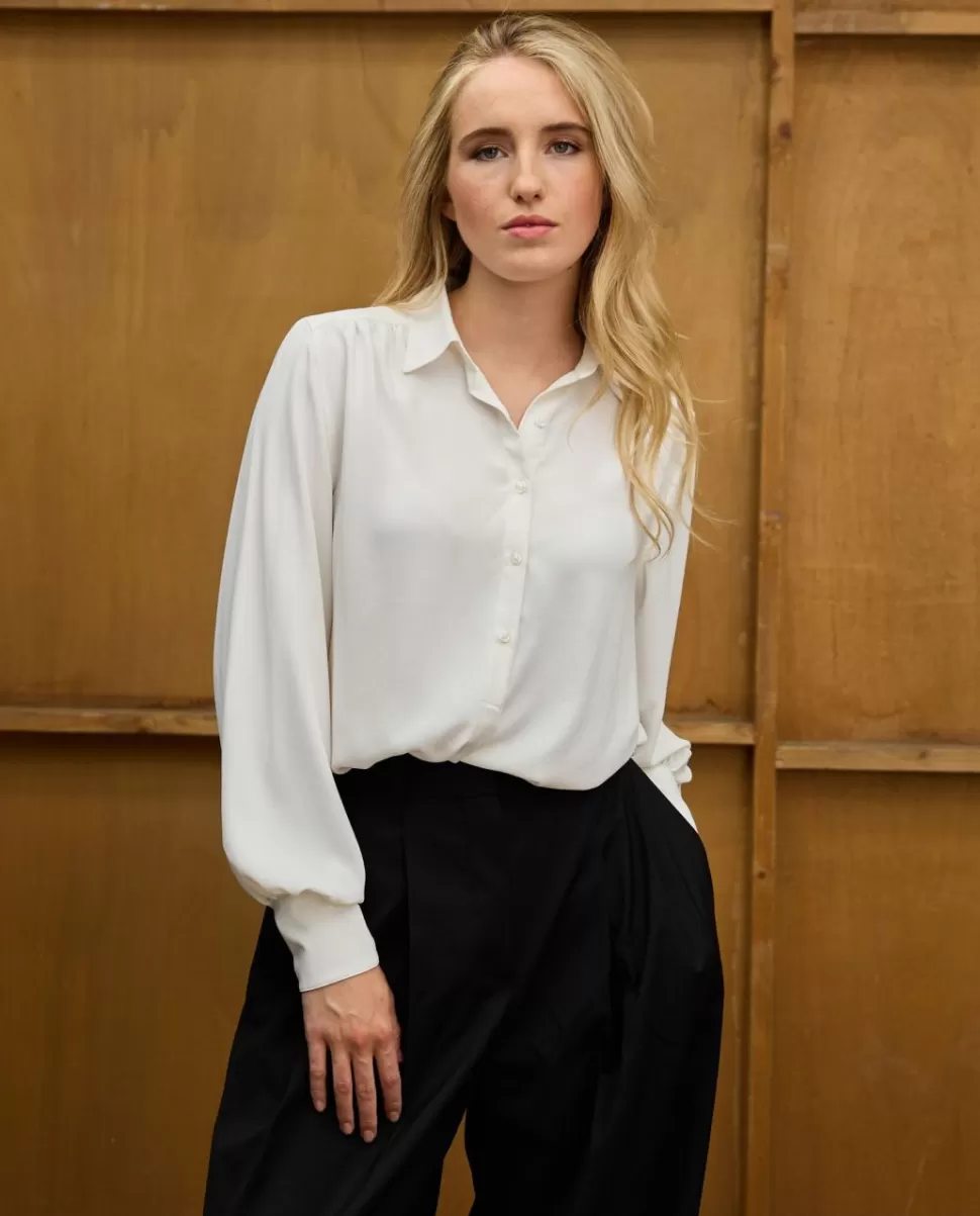 Femme Acanthe Chemisiers | Blouse fluide manches bouffantes écru