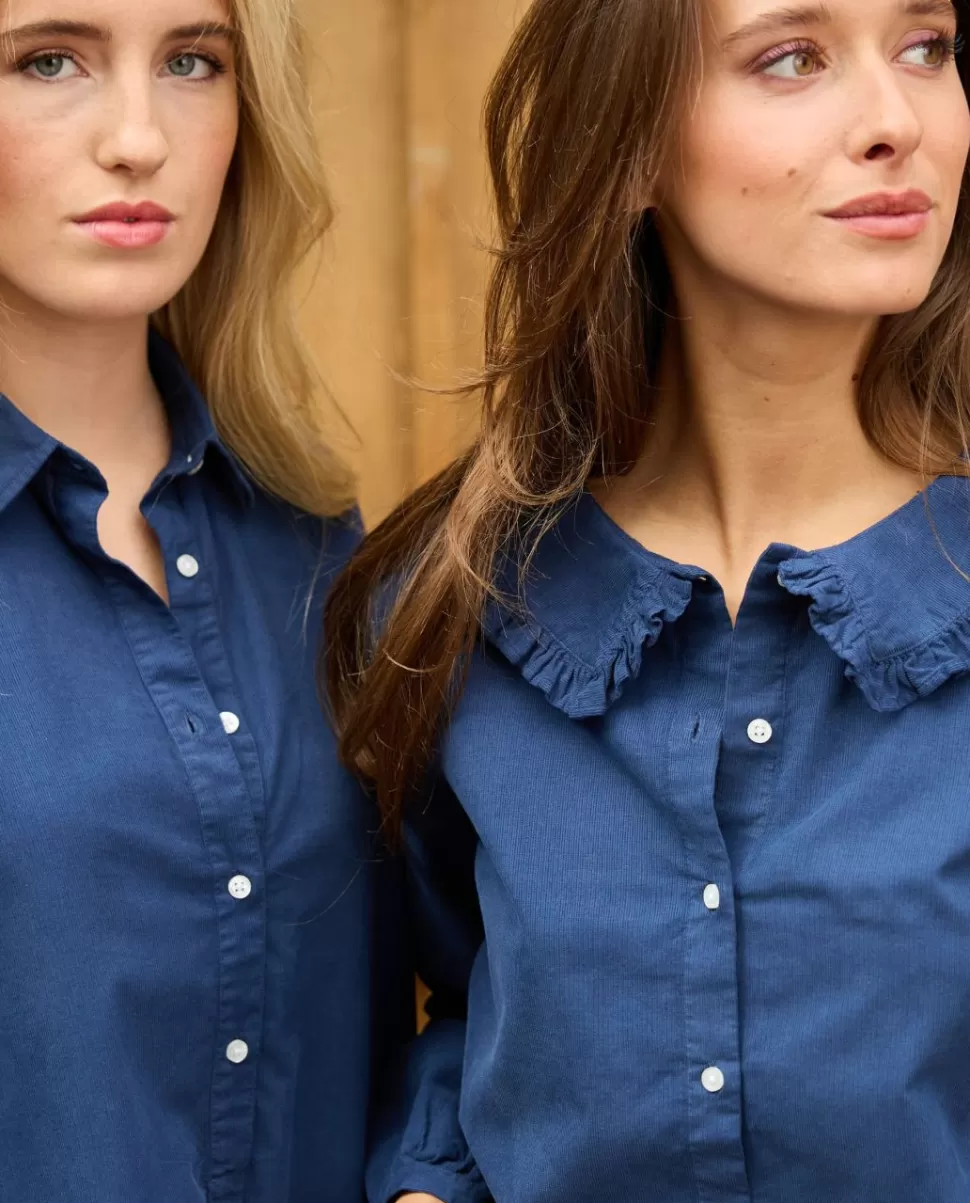Femme Acanthe Chemisiers | Blouse grand col volanté velours