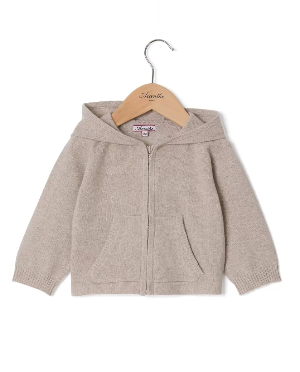 Acanthe Pulls & Cardigans | Ligne Naissance | Cardigan capuche naissance laine-cachemire