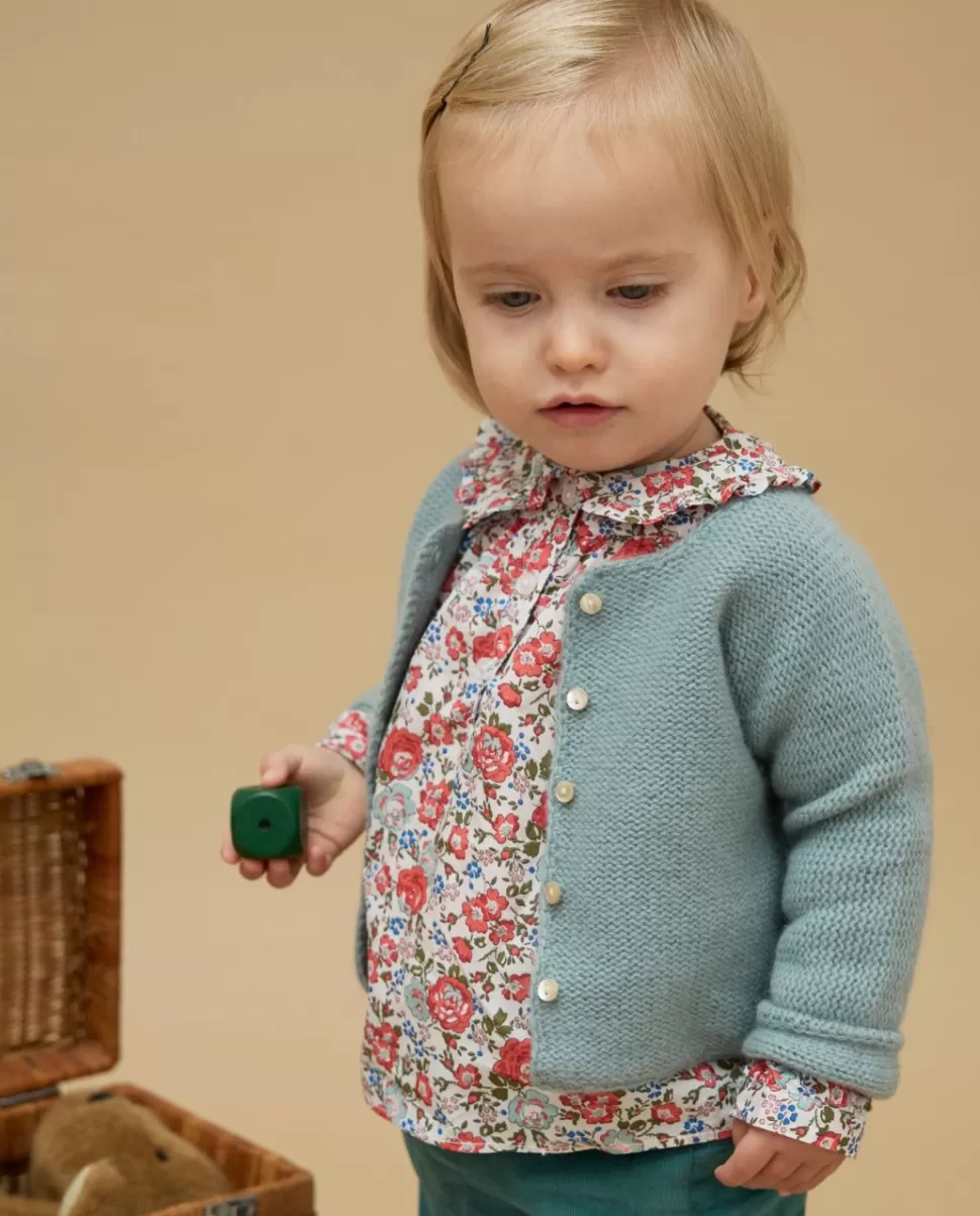 Acanthe Pulls & Cardigans | Cardigan point mousse vert d'eau 100% lambswool