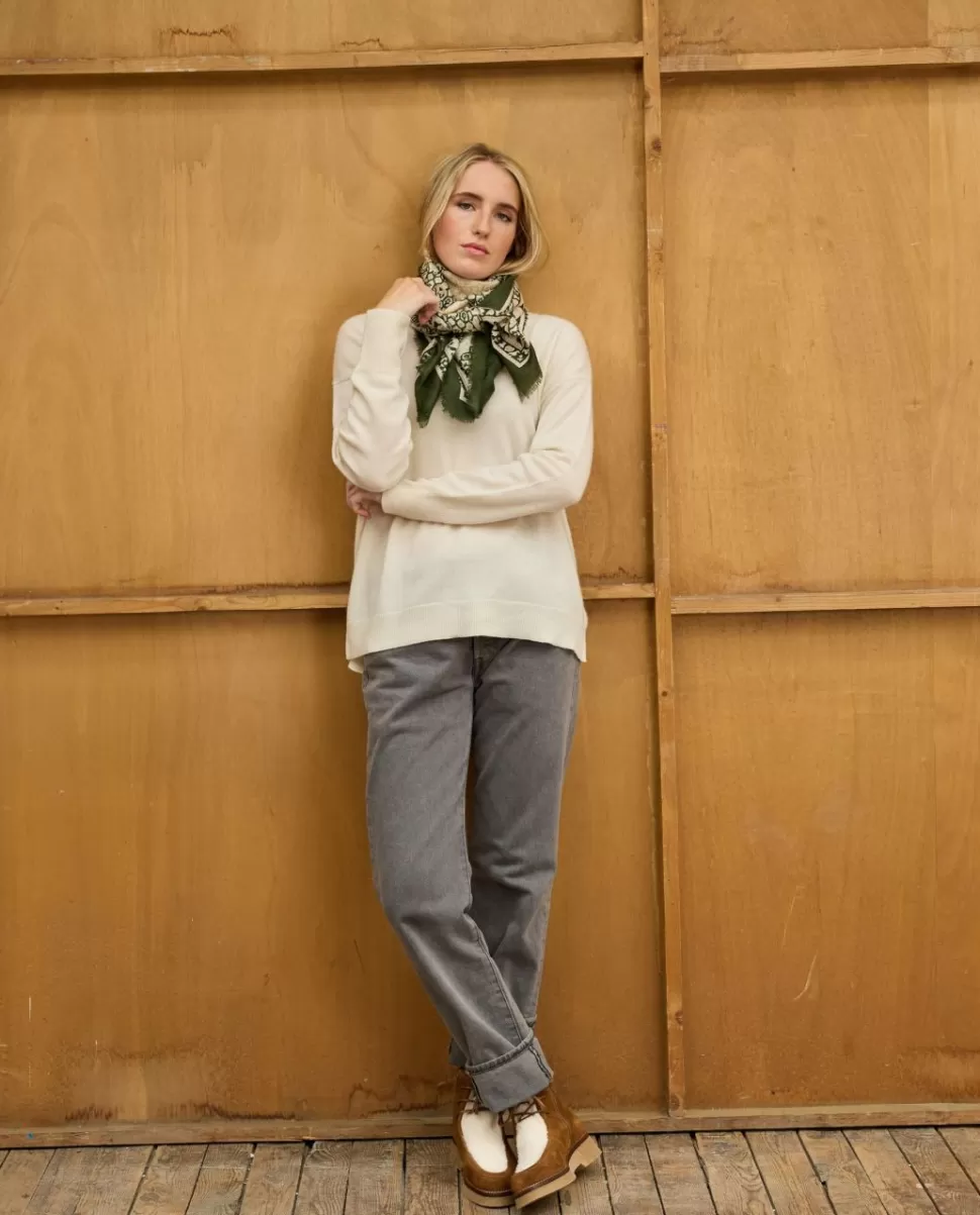 Femme Acanthe Echarpes | Carré en laine imprimé patchwork