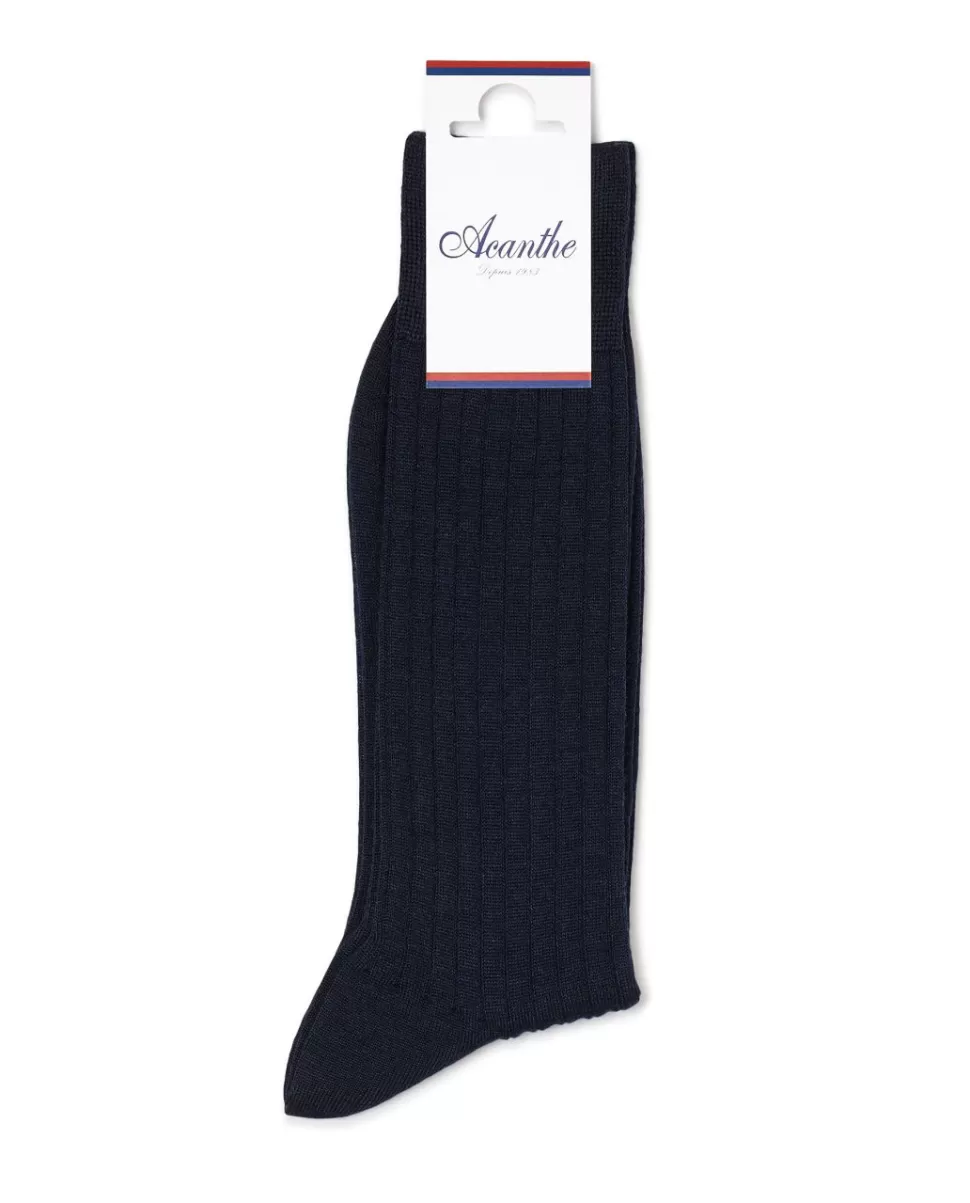 Homme Acanthe Chaussettes | chaussettes fil d'Ecosse courtes côtes plates