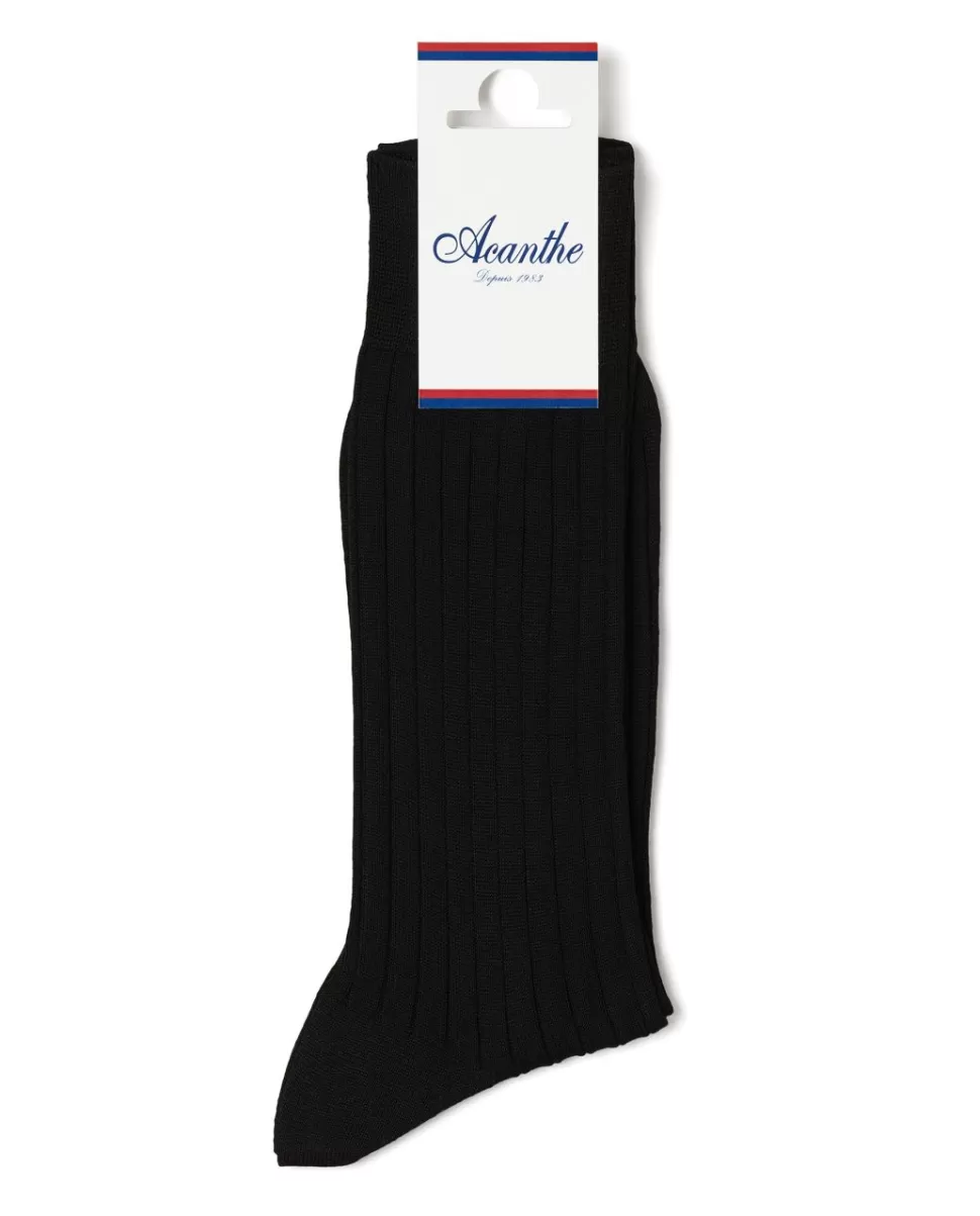 Homme Acanthe Chaussettes | chaussettes fil d'Ecosse courtes côtes plates es