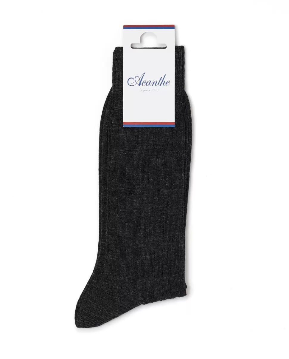 Homme Acanthe Chaussettes | chaussettes merinos côtes plates