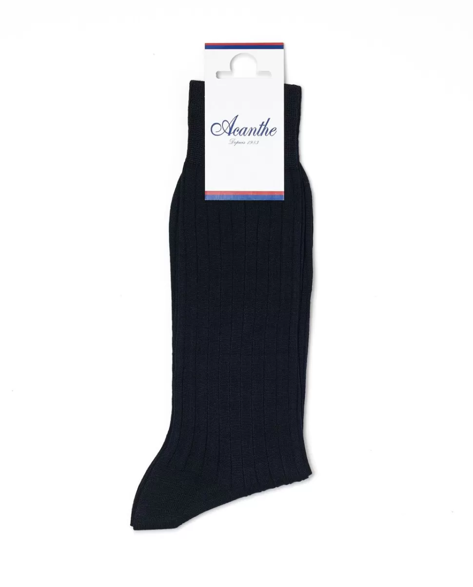 Homme Acanthe Chaussettes | chaussettes merinos côtes plates côtes plates