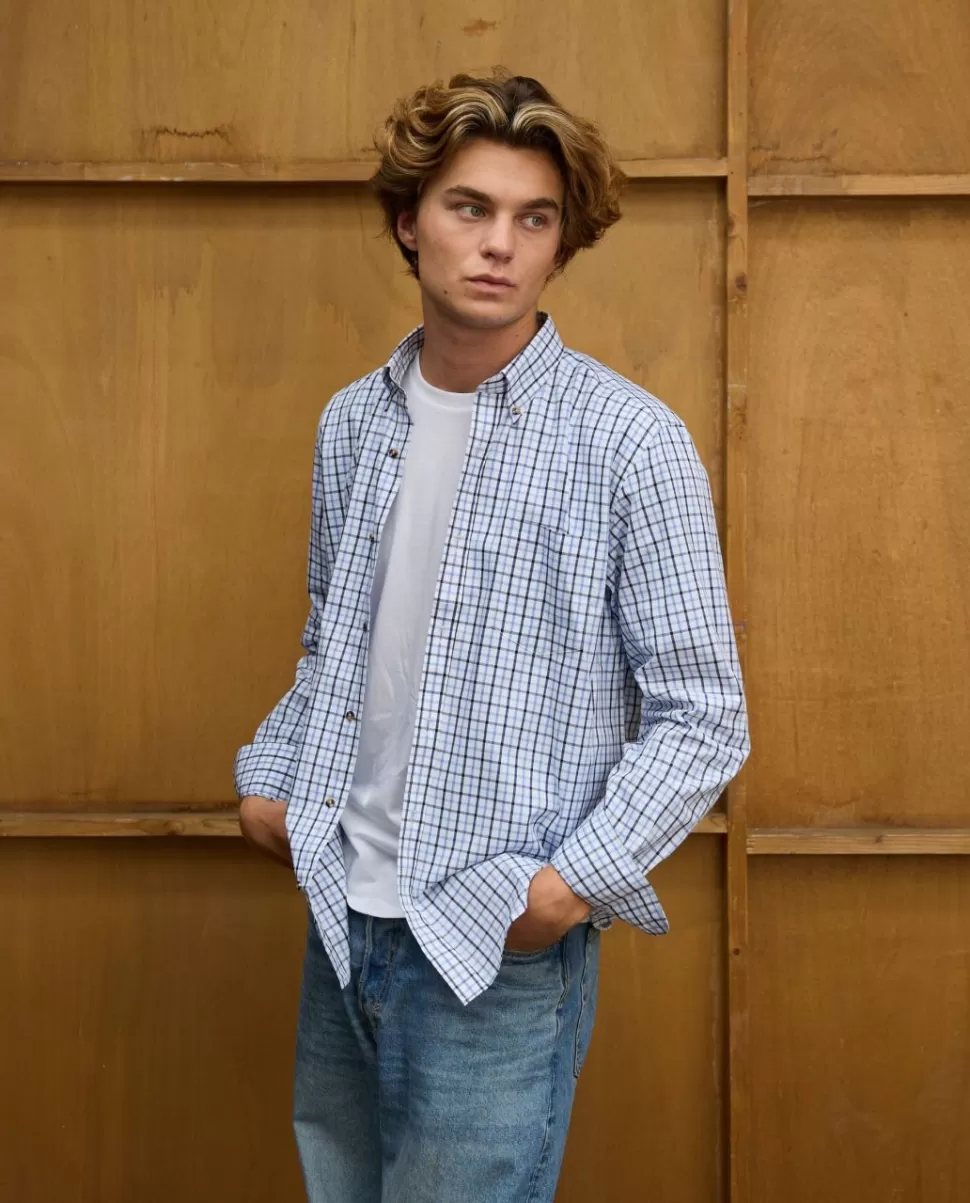 Homme Acanthe Chemises | Chemise col boutonné carreau bleu/marine