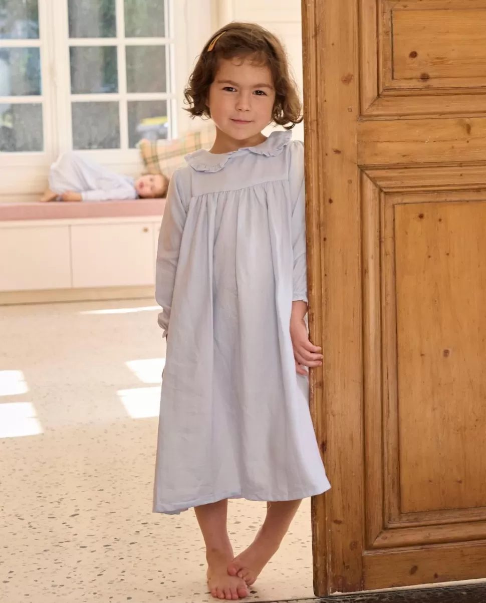 Enfant Acanthe Pyjamas | Chemise de nuit chevron ciel