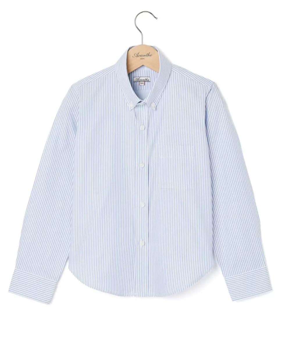 Enfant Acanthe Chemises | Chemise manche longue oxford rayure ciel