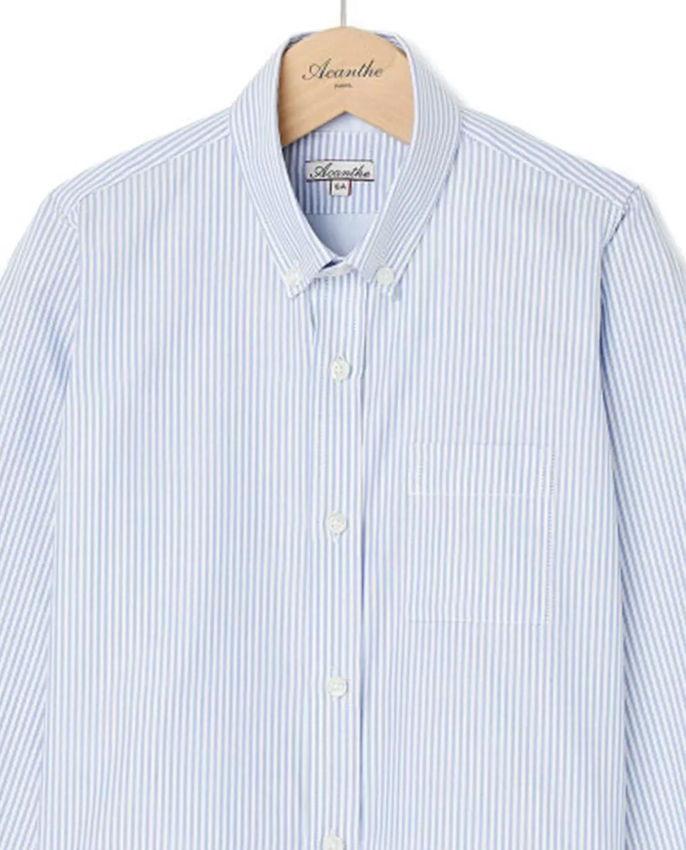 Enfant Acanthe Chemises | Chemise manche longue oxford rayure ciel
