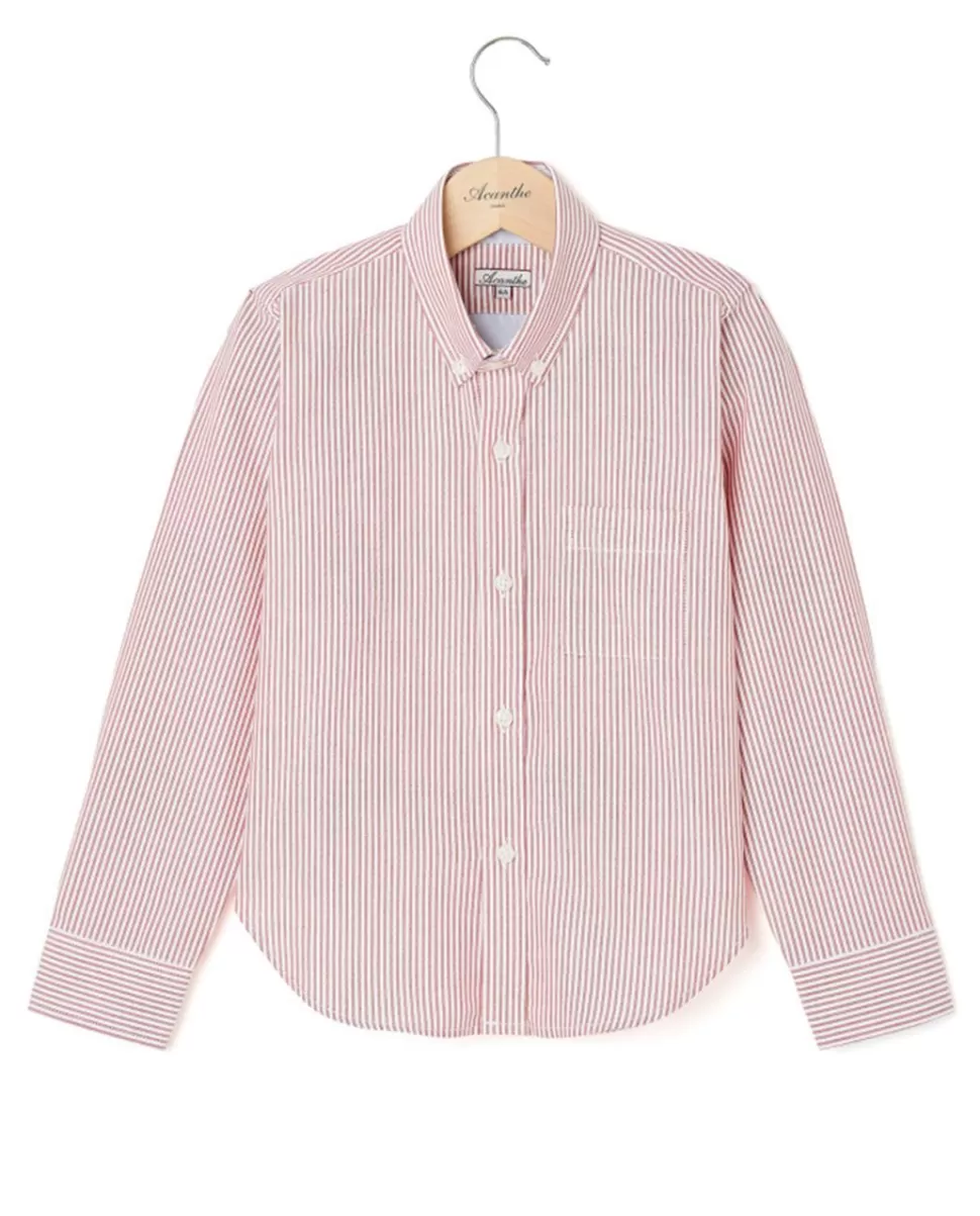 Enfant Acanthe Chemises | Chemise manches longues oxford rayé rouge