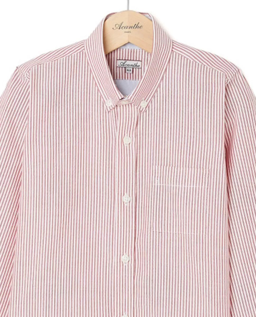 Enfant Acanthe Chemises | Chemise manches longues oxford rayé rouge