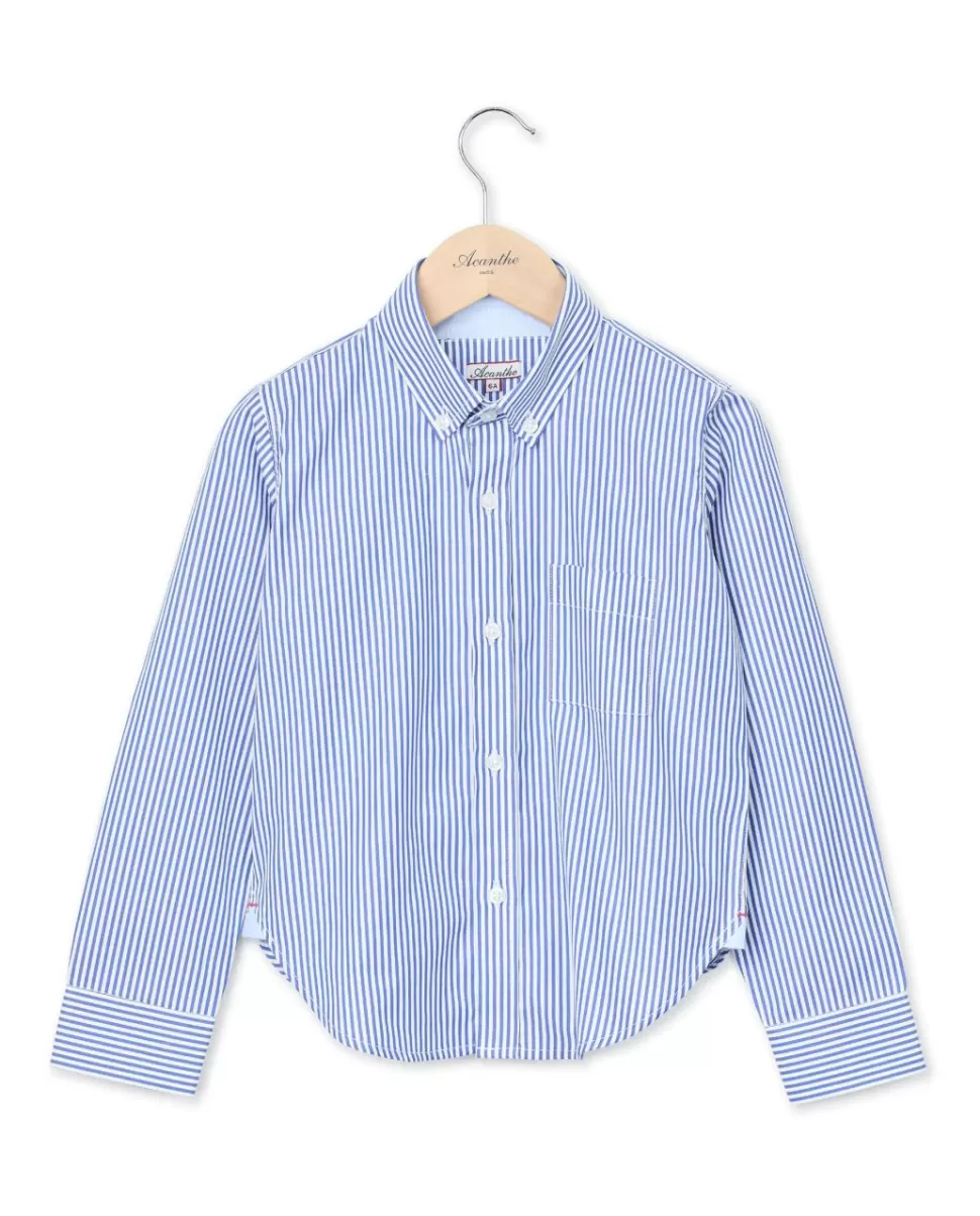 Enfant Acanthe Chemises | Chemise manches longues rayure bleue