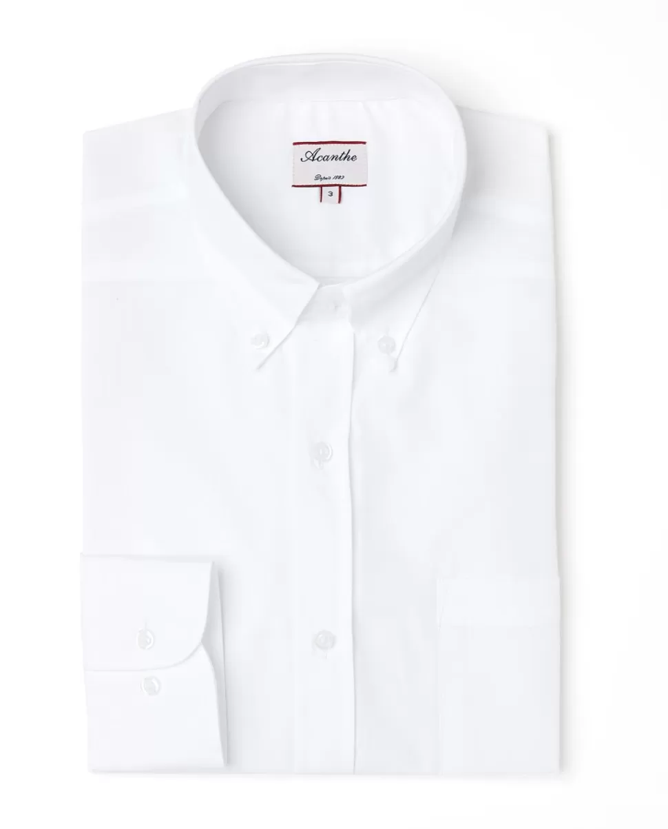 Homme Acanthe Chemises | Chemise regular col boutonné popeline blanche