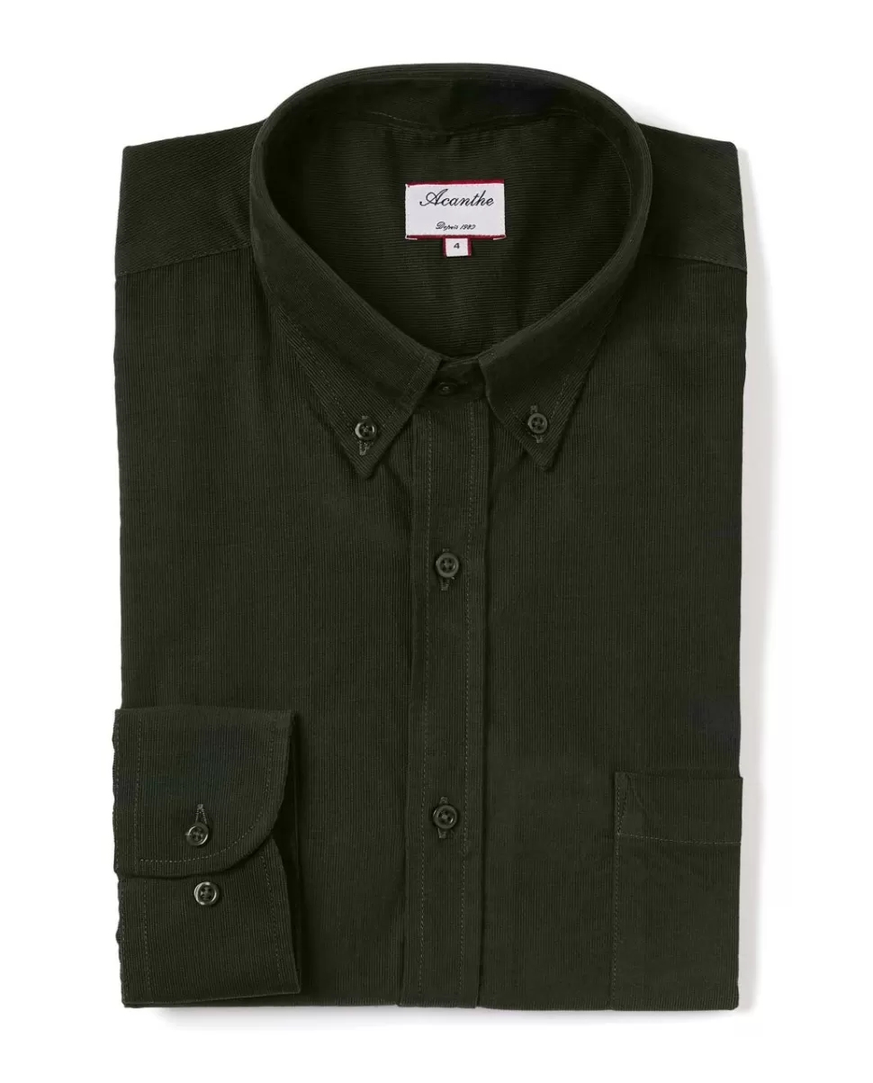 Homme Acanthe Chemises | Chemise velours col boutonné