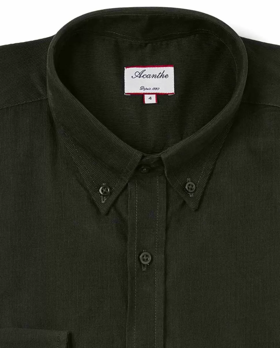 Homme Acanthe Chemises | Chemise velours col boutonné