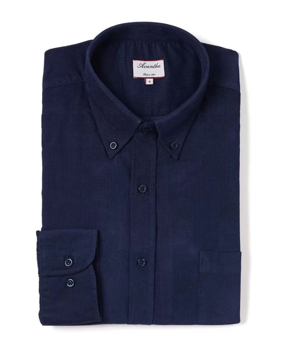 Homme Acanthe Chemises | Chemise velours col boutonné