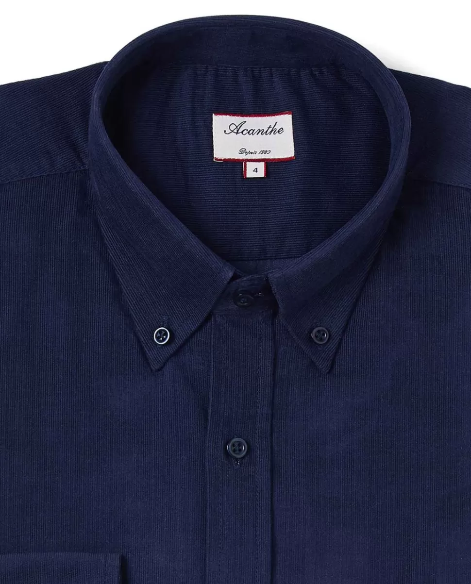 Homme Acanthe Chemises | Chemise velours col boutonné