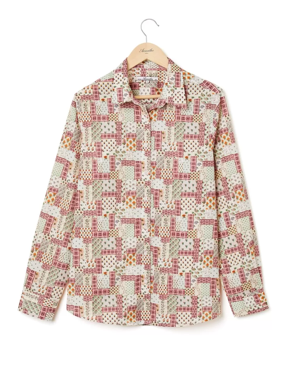 Femme Acanthe Chemisiers | Chemisier classique pli rond en tissu Liberty Ikat Neats