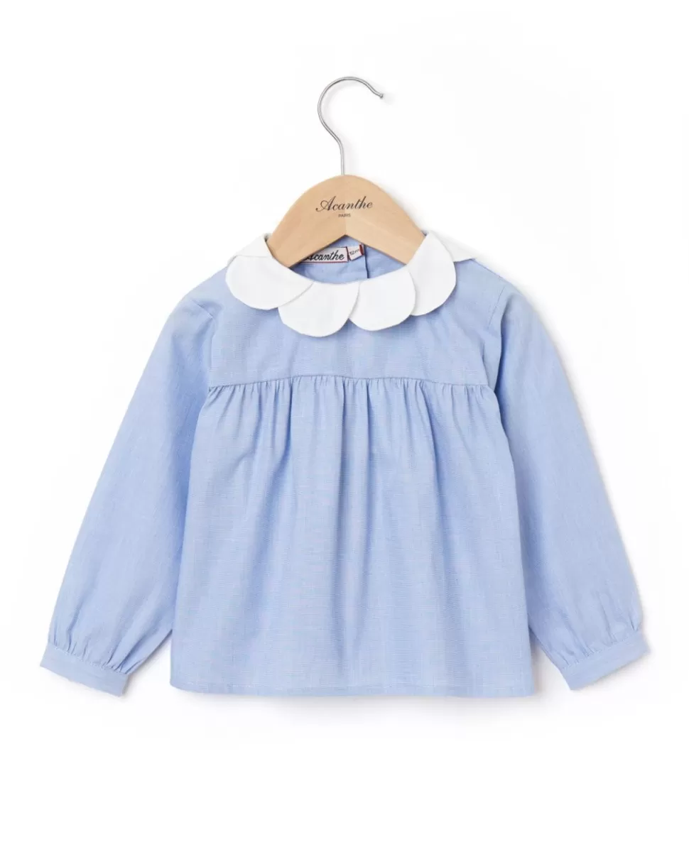 Acanthe Chemisiers, Blouses & Polos | Chemisier col pétale ciel