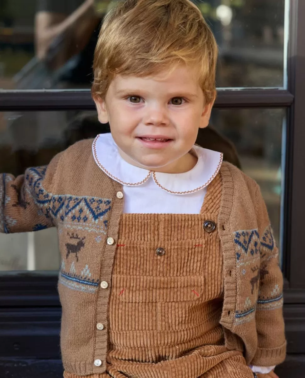 Acanthe Chemisiers, Blouses & Polos | Chemisier col rond blanc liseré camel