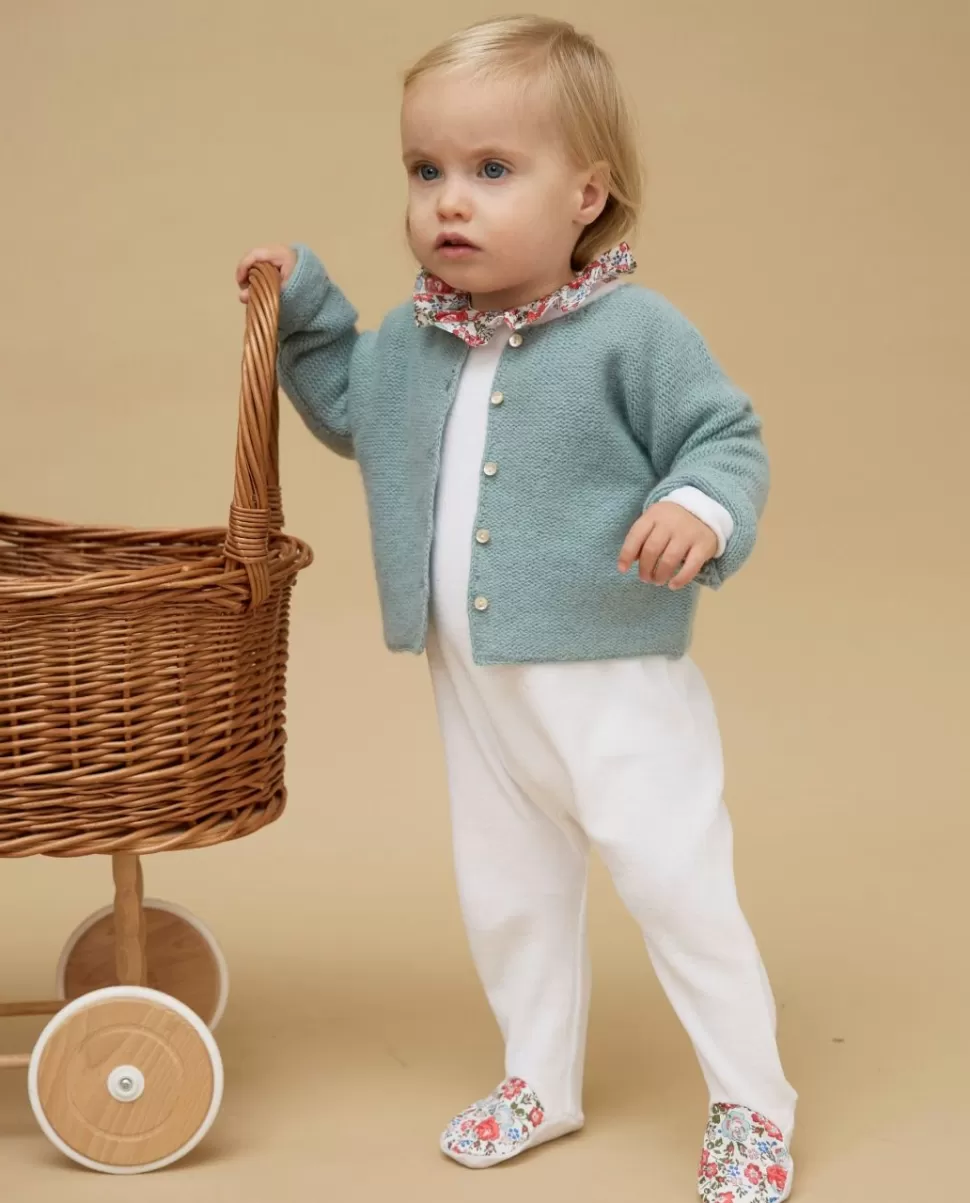Acanthe Pyjamas | Dors bien blanc col volanté en tissu Liberty Felicite