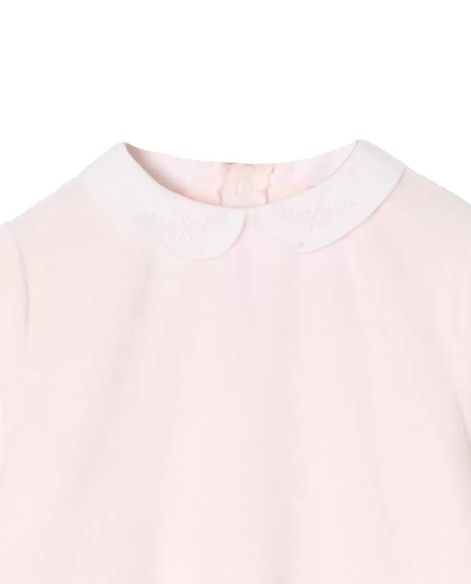Acanthe Pyjamas | dors bien velours rose col rond brodé