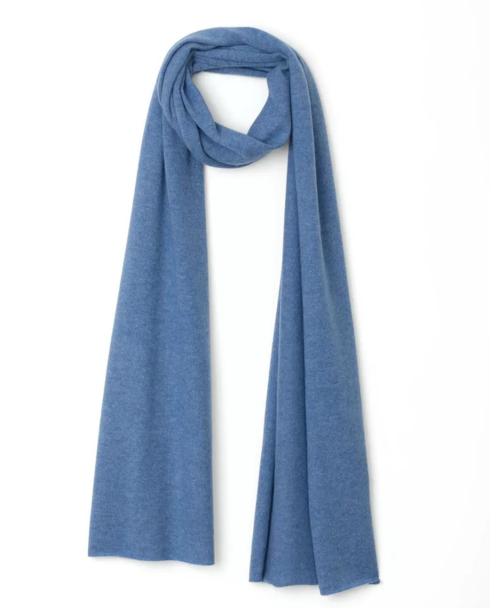 Femme Acanthe Echarpes & Tour De Cou | Echarpes | Echarpe longue bleu chiné 100% cachemire