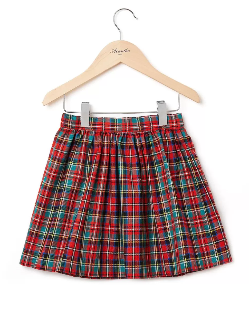 Enfant Acanthe Jupes | Jupe écossais rouge/vert