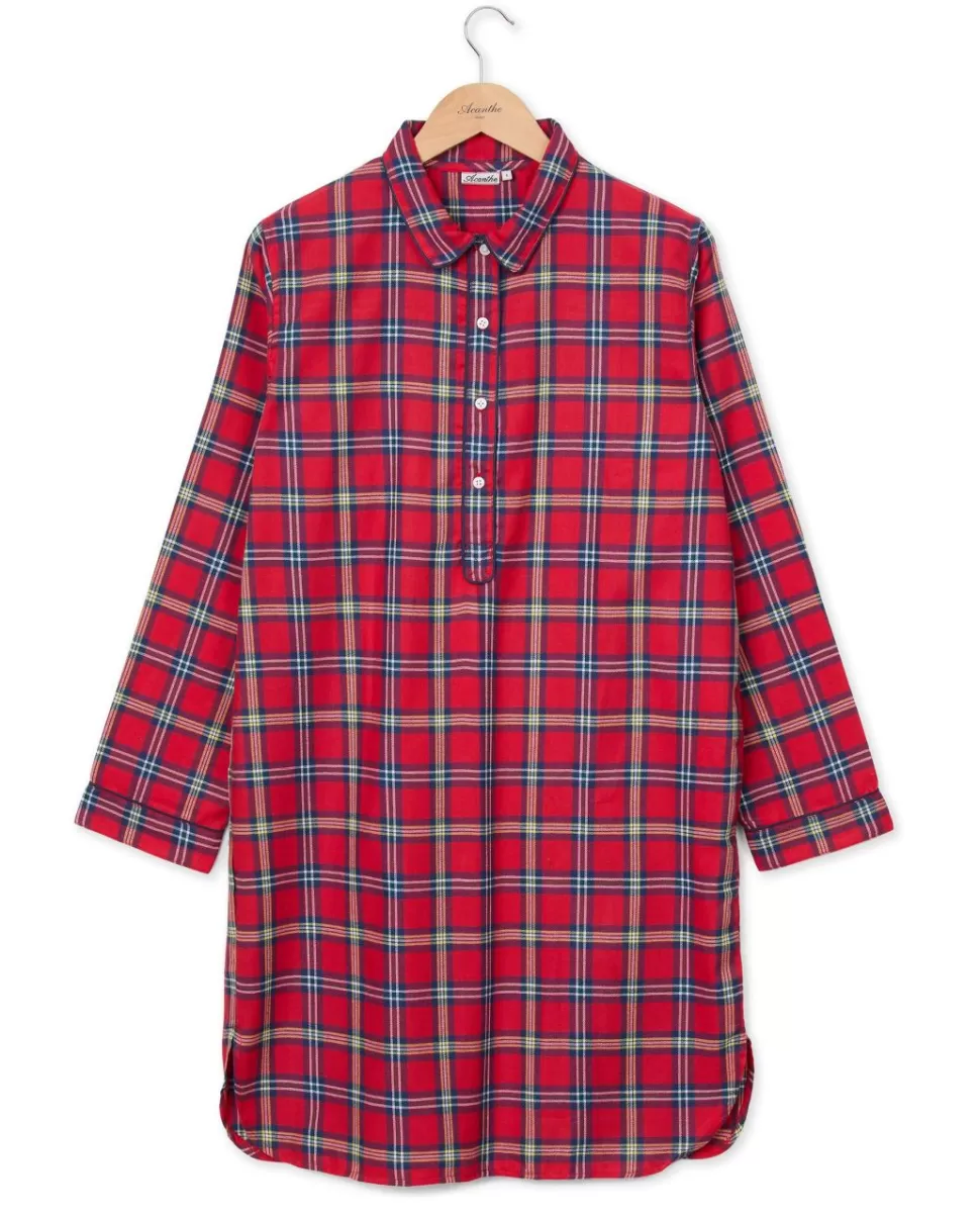 Femme Acanthe Pyjamas | Liquette écossais rouge