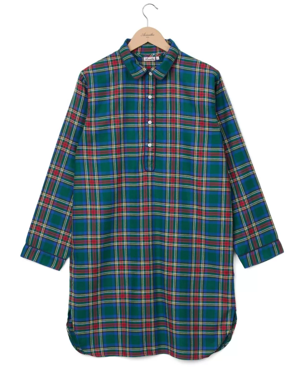Femme Acanthe Pyjamas | Liquette écossais vert