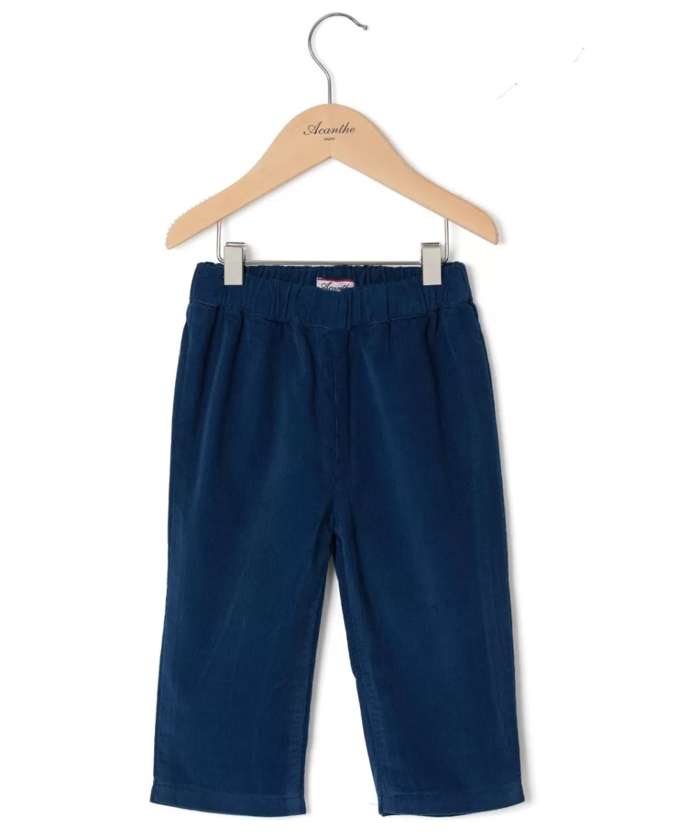 Acanthe Bloomers & Pantalons | Pantalon velours bleu foncé