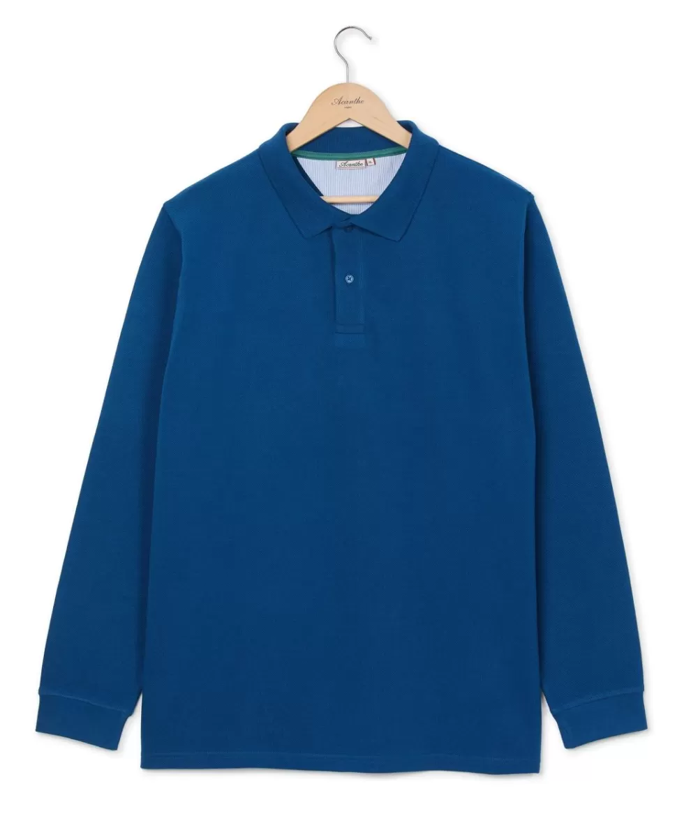 Homme Acanthe Polos & T-Shirts | Polo piqué manches longues bleu foncé