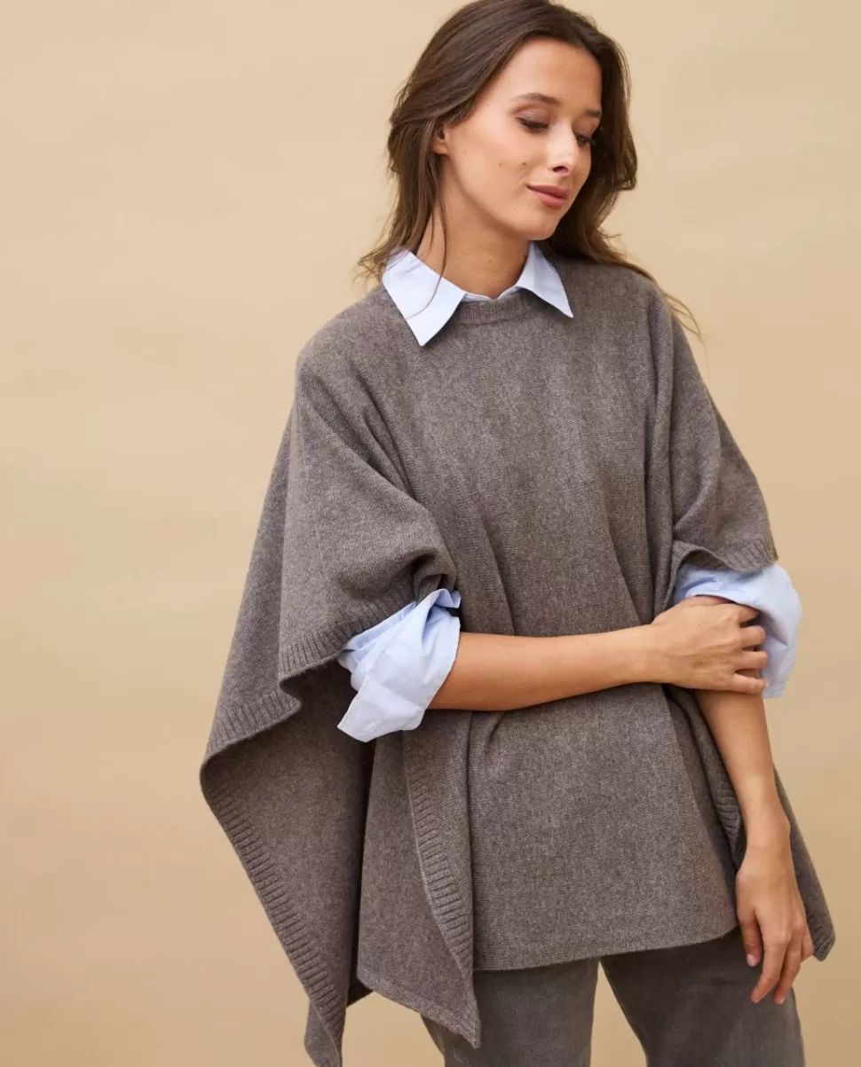 Femme Acanthe Poncho & Cape | Pulls & Cardigans | Poncho col rond 100% cachemire