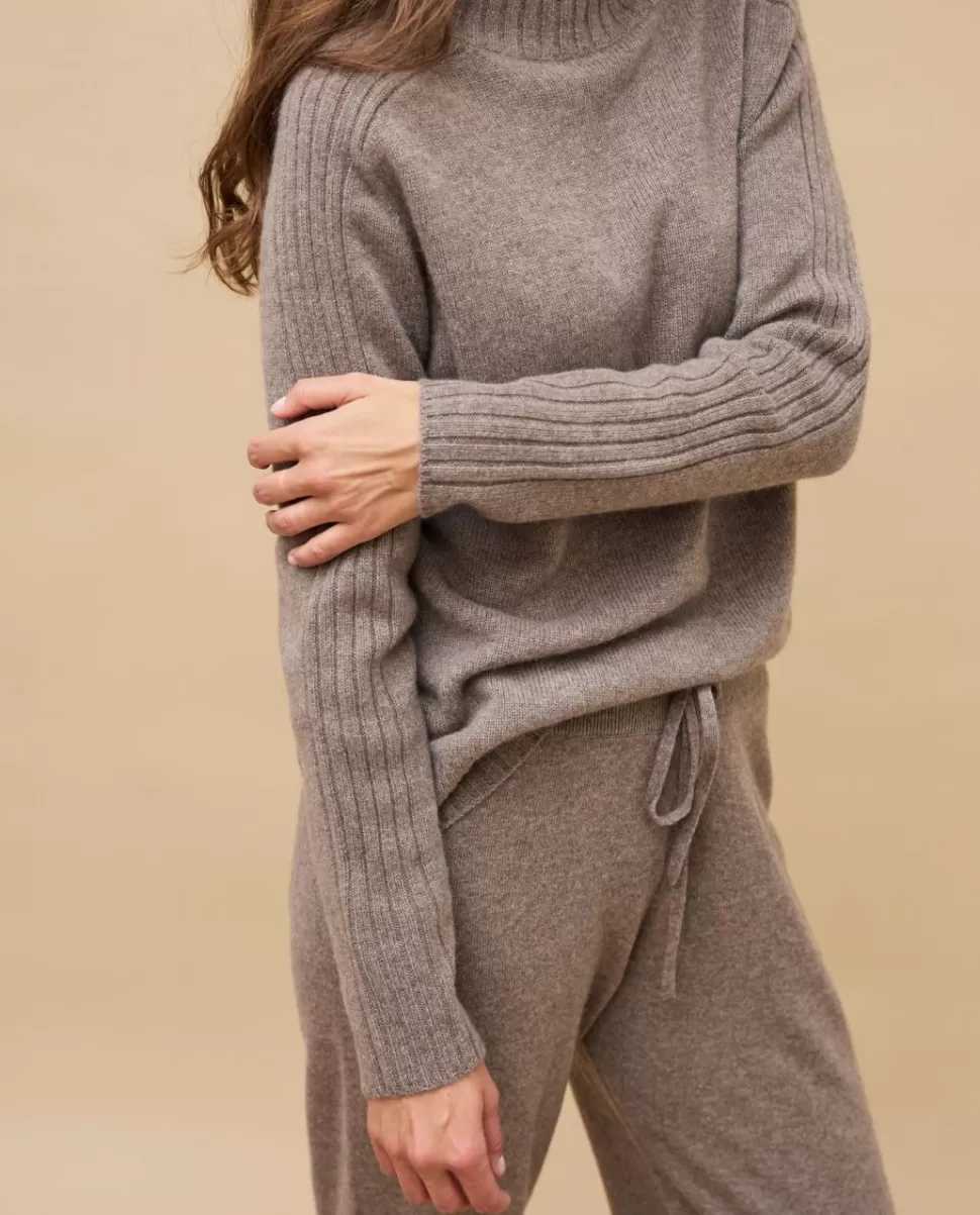 Femme Acanthe Col Roulé & Col Montant | Pulls & Cardigans | Pull col montant côtes 100% cachemire
