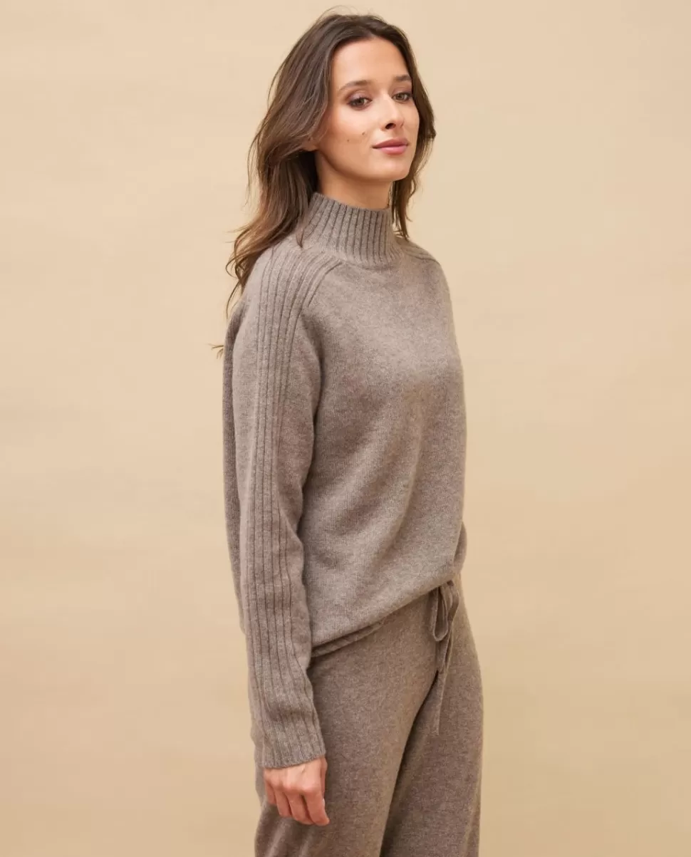 Femme Acanthe Col Roulé & Col Montant | Pulls & Cardigans | Pull col montant côtes 100% cachemire