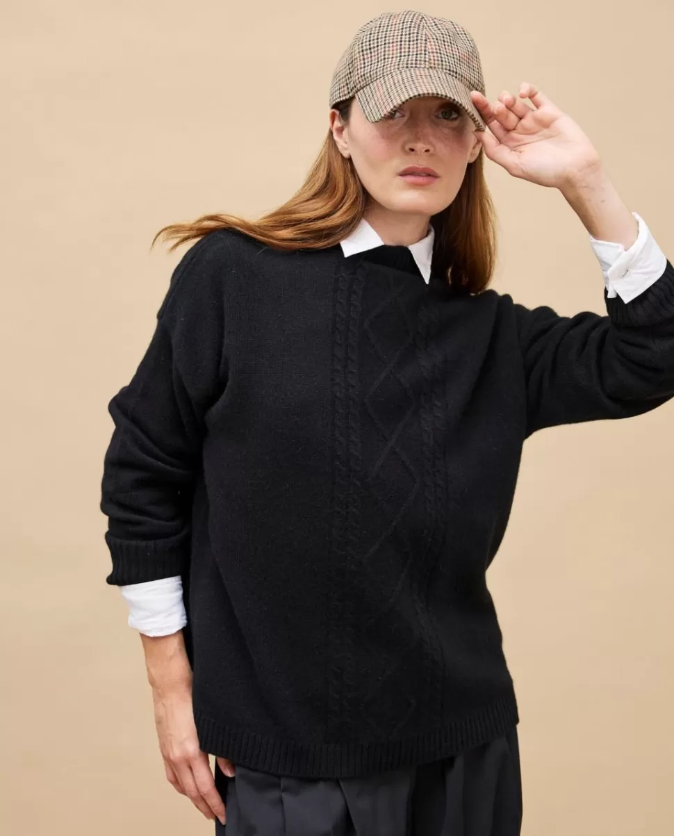 Femme Acanthe Col Roulé & Col Montant | Pulls & Cardigans | Pull col montant torsade 100% cachemire