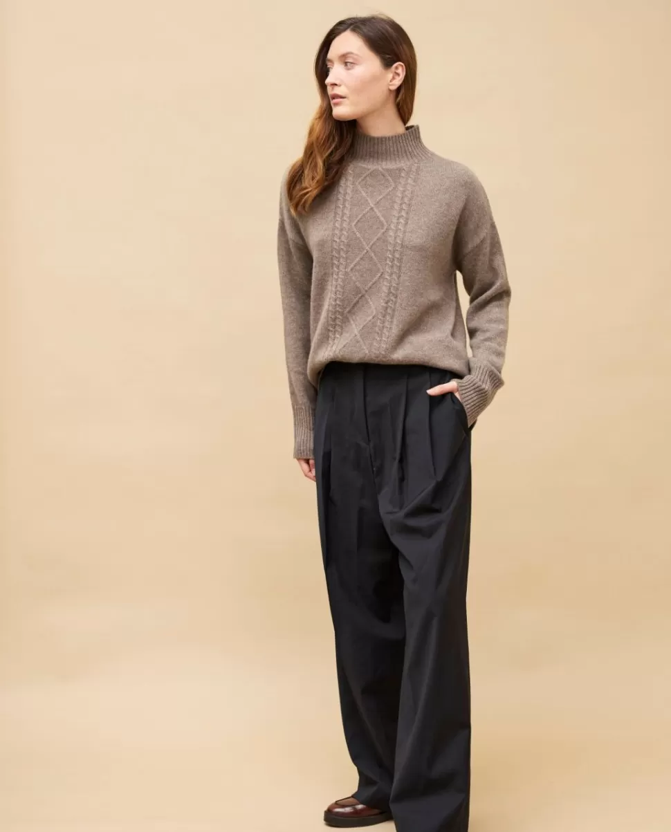 Femme Acanthe Col Roulé & Col Montant | Pulls & Cardigans | Pull col montant torsade 100% cachemire