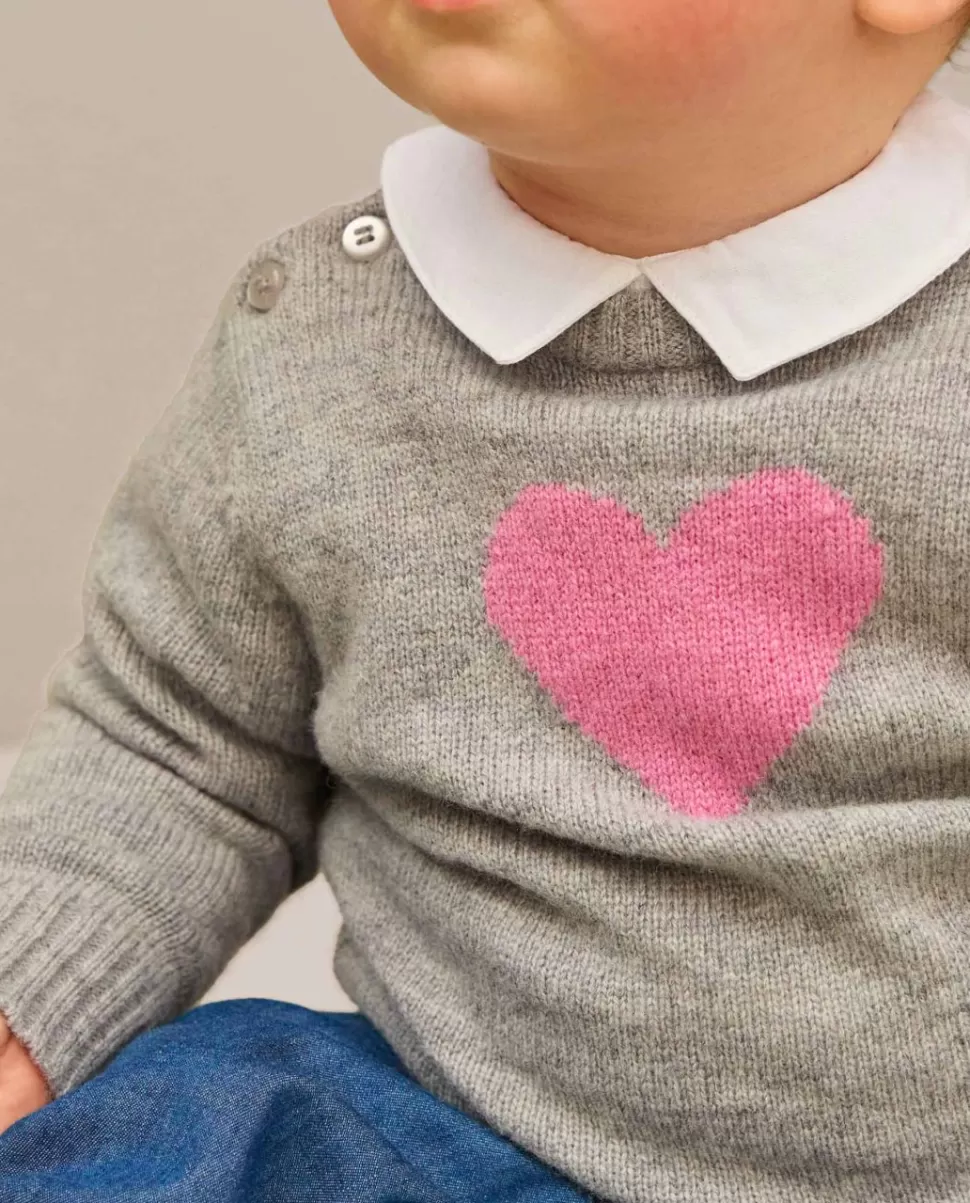 Acanthe Pulls & Cardigans | Pull col rond jacquard coeur 100% lambswool