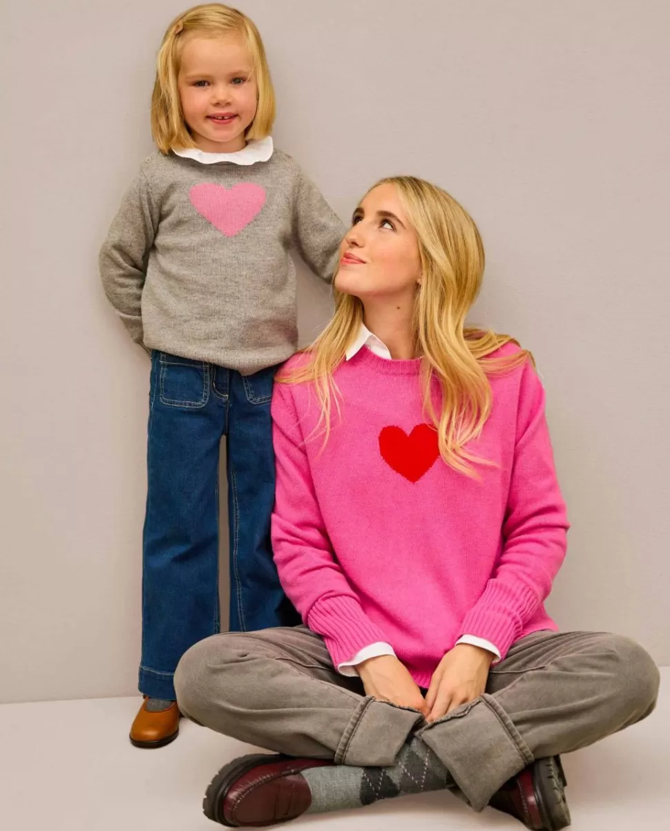 Enfant Acanthe Pulls & Cardigans | Pull col rond jacquard coeur 100% lambswool