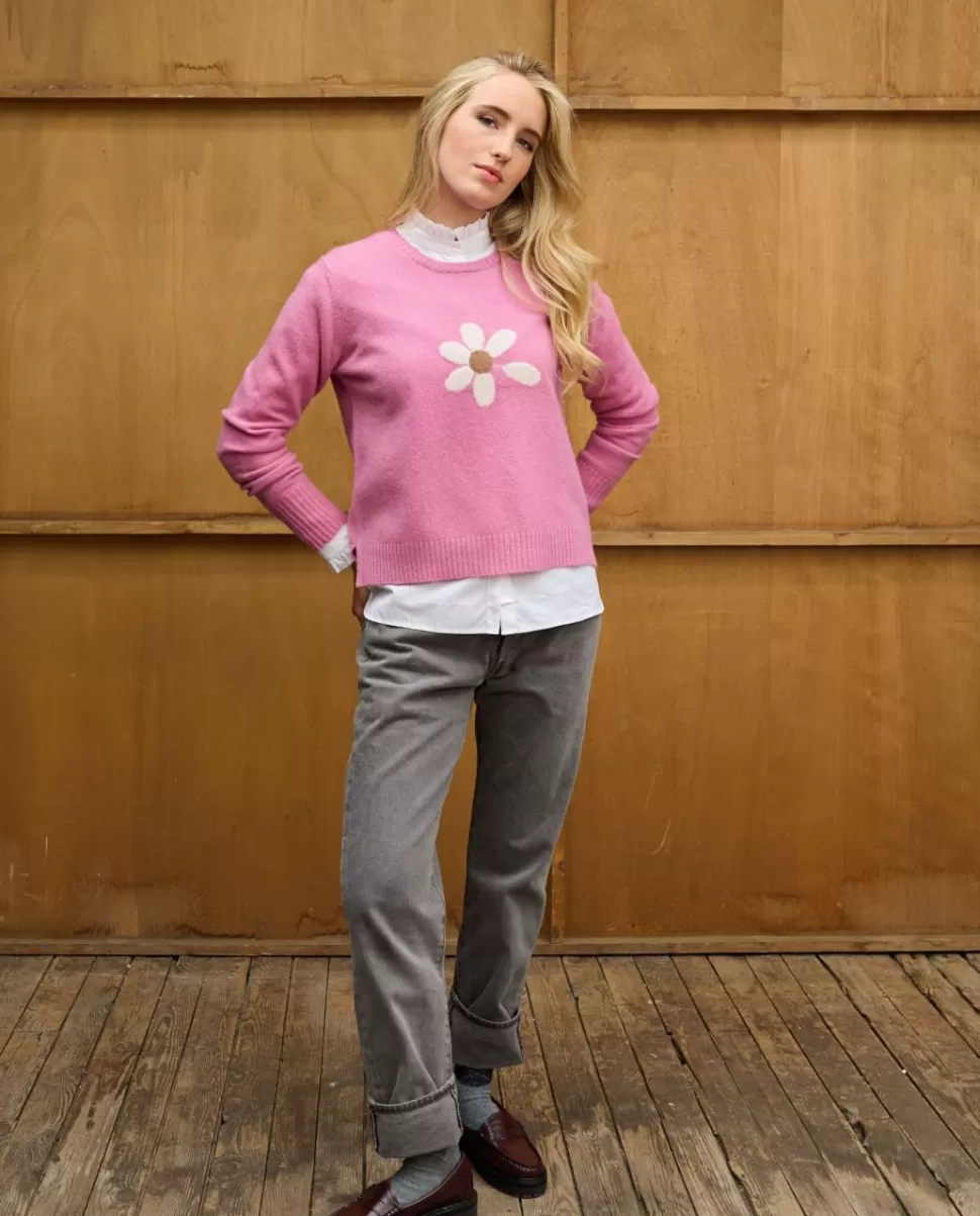 Femme Acanthe Pulls & Cardigans | Pull col rond jacquard marguerite 100% lambswool