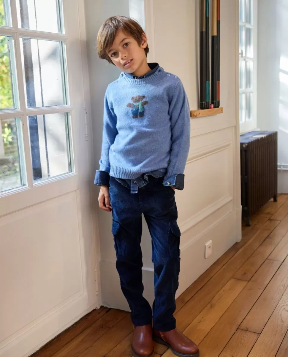 Enfant Acanthe Pulls & Sweats | Pull col rond jacquard ourson 100% lambswool