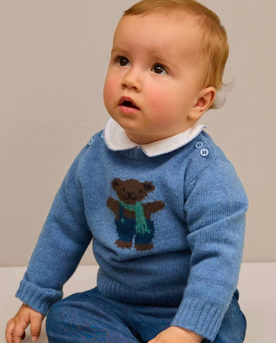 Acanthe Pulls & Cardigans | Pull col rond jacquard ourson 100% lambswool
