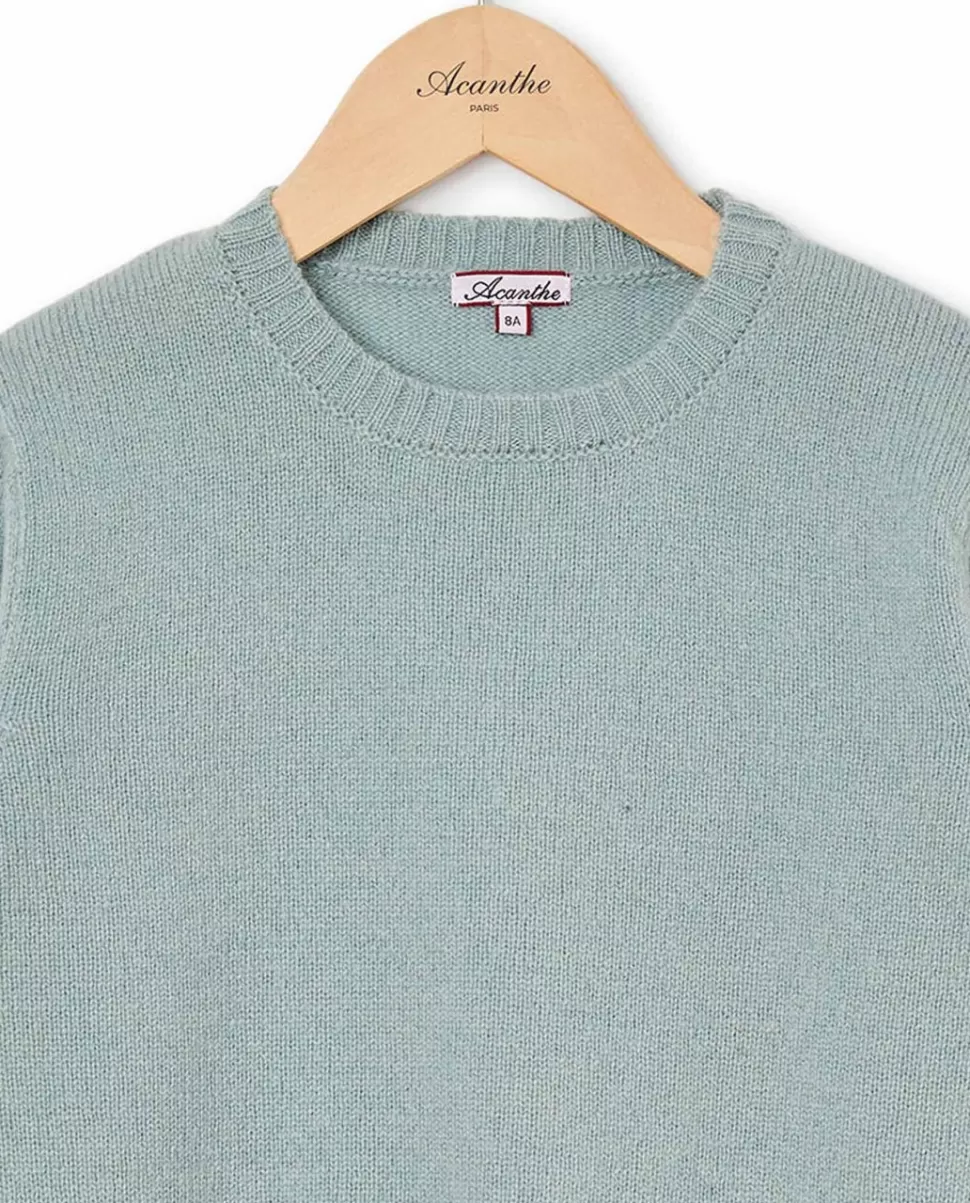 Enfant Acanthe Pulls & Sweats | Pull col rond vert d'eau 100% lambswool