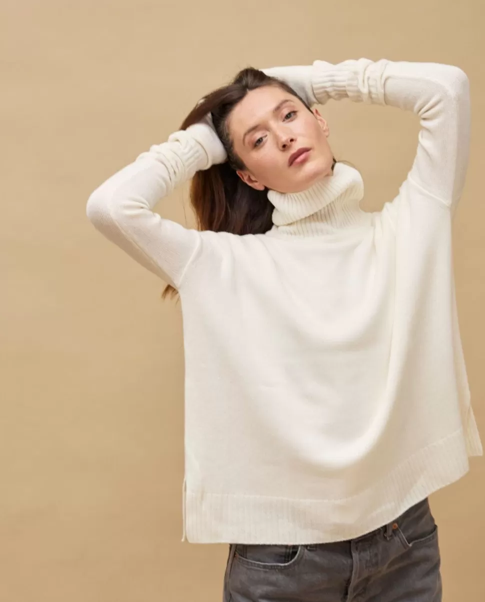 Femme Acanthe Col Roulé & Col Montant | Pulls & Cardigans | Pull col roulé ample écru 100% cachemire