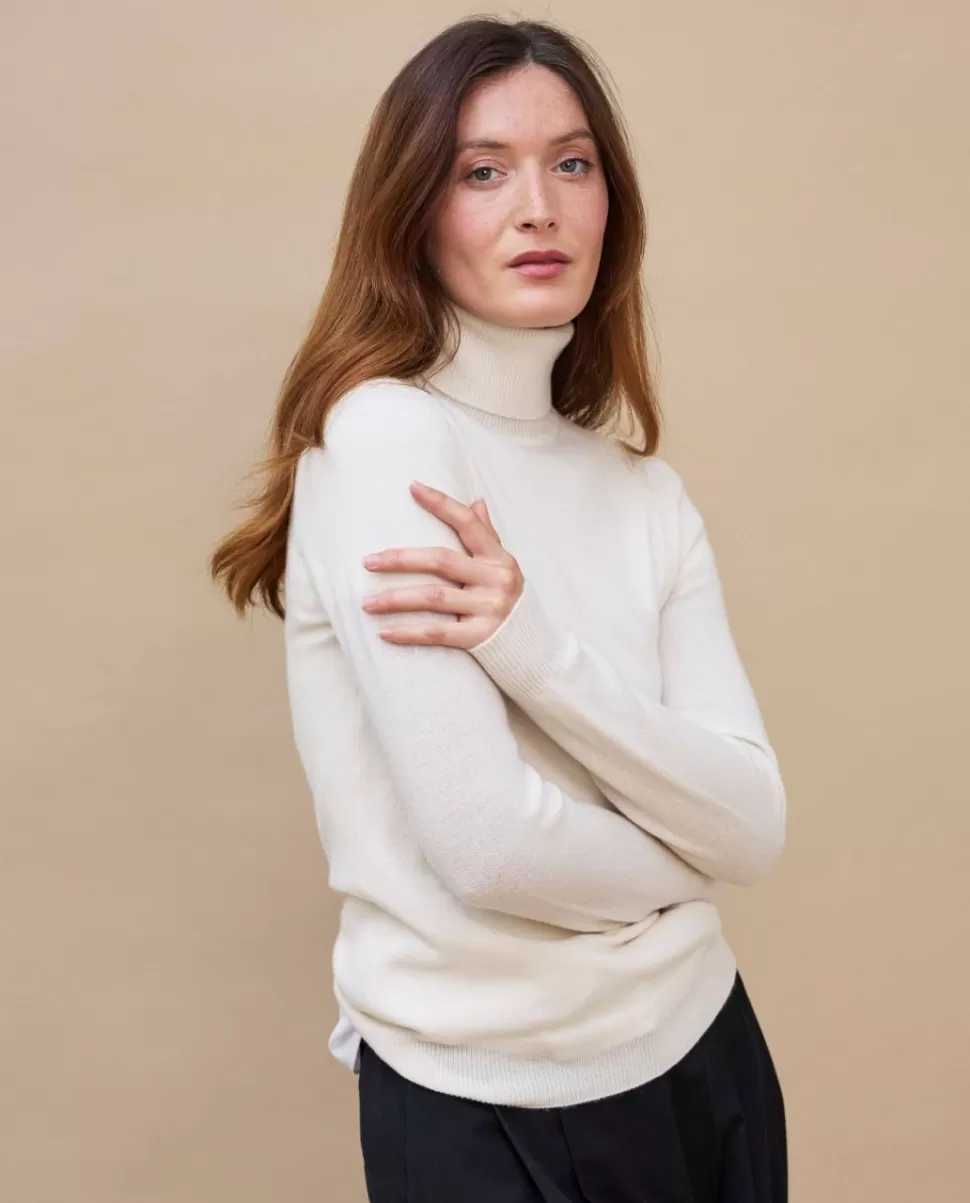 Femme Acanthe Col Roulé & Col Montant | Pulls & Cardigans | Pull col roulé écru100% cachemire