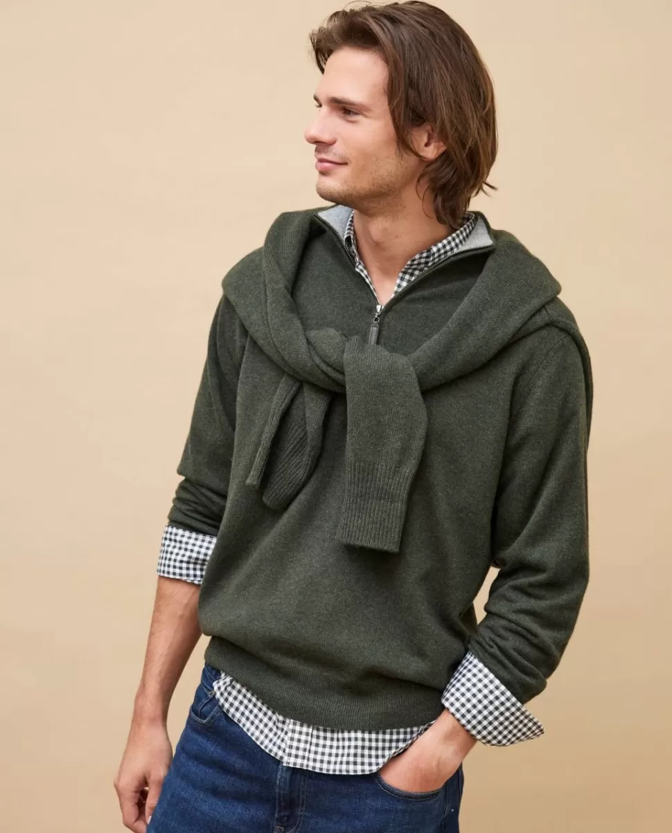Homme Acanthe Pulls | Pull col zippé 100% cachemire