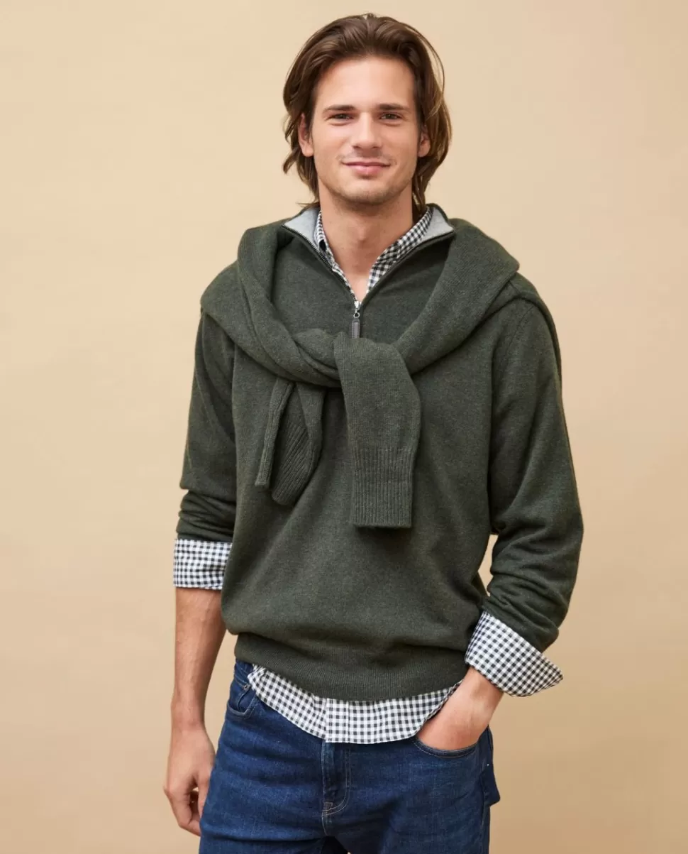Homme Acanthe Pulls | Pull col zippé 100% cachemire