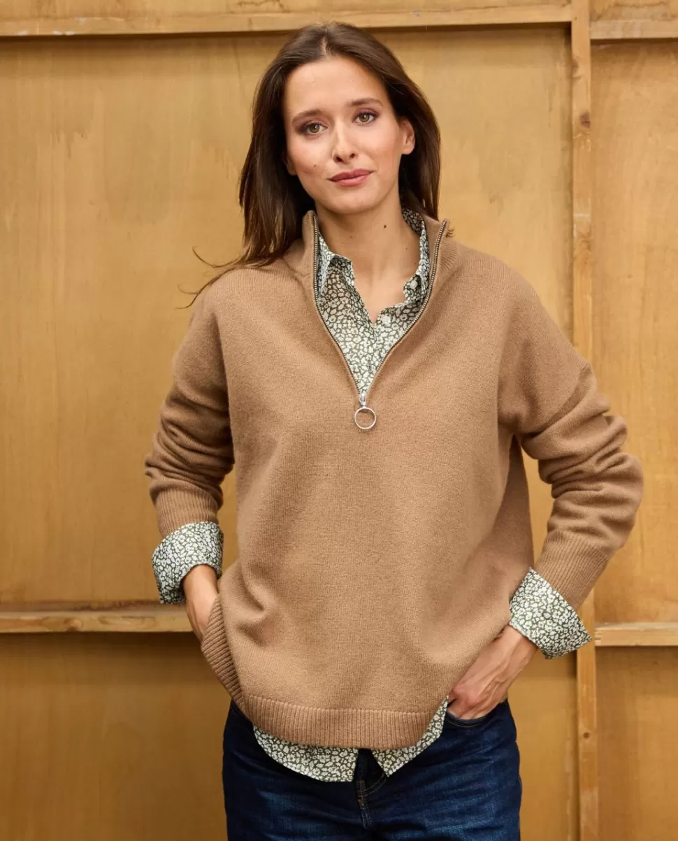 Femme Acanthe Pulls & Cardigans | Pull col zippé loose 100% lambswool